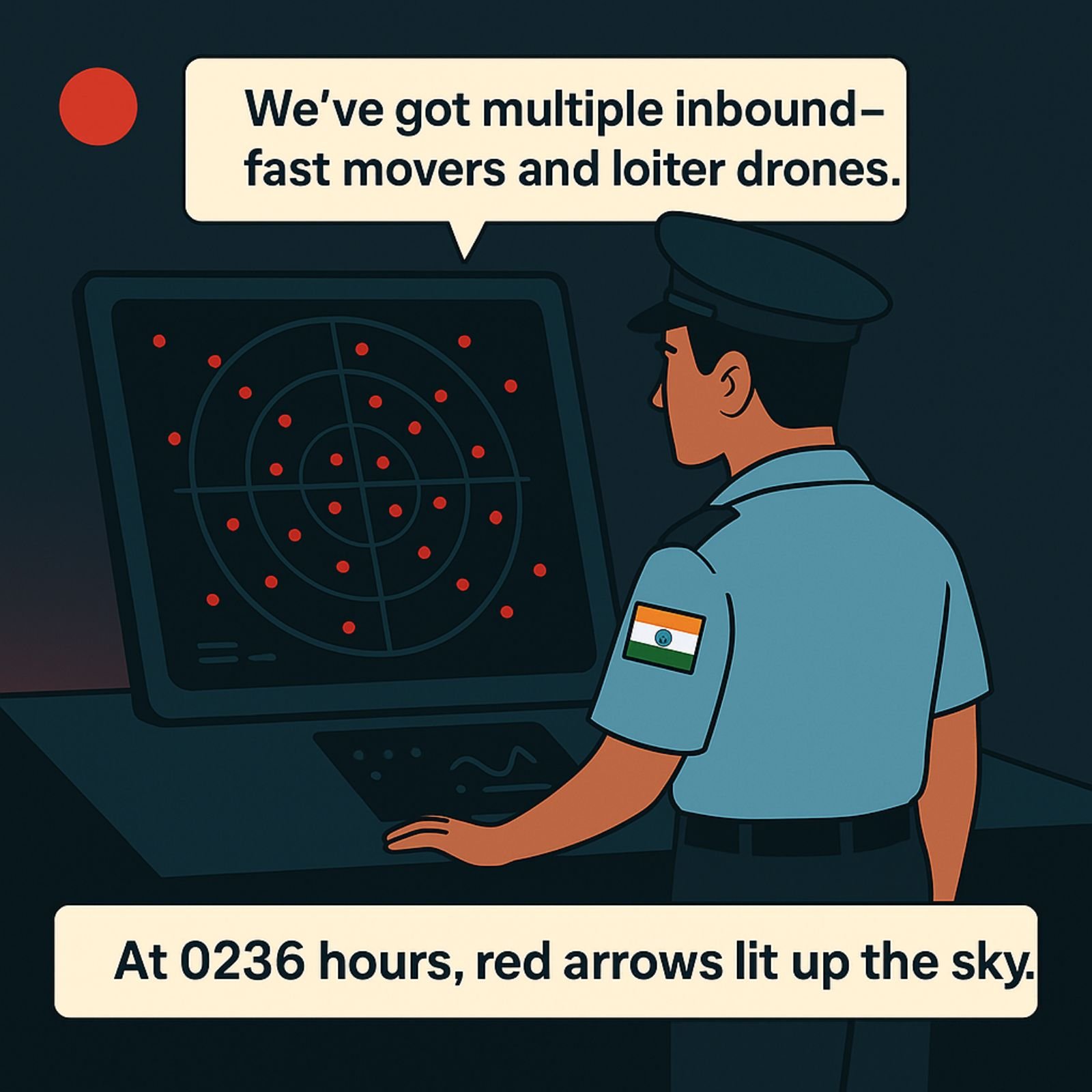 Radar detects missile threats at night