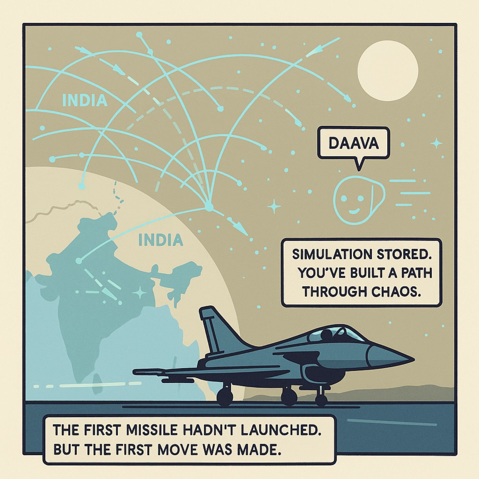 Fighter Jet Taxiing at Night - Panel 6