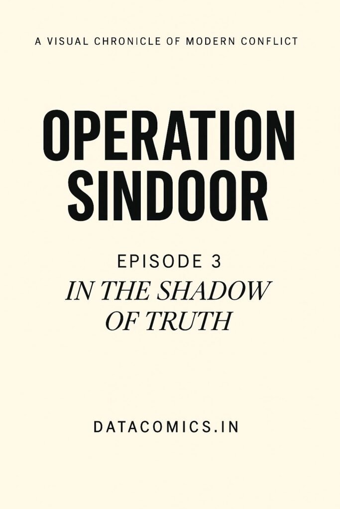 Vogue-style cover design for Operation Sindoor Episode 3, titled "In the Shadow of Truth"
