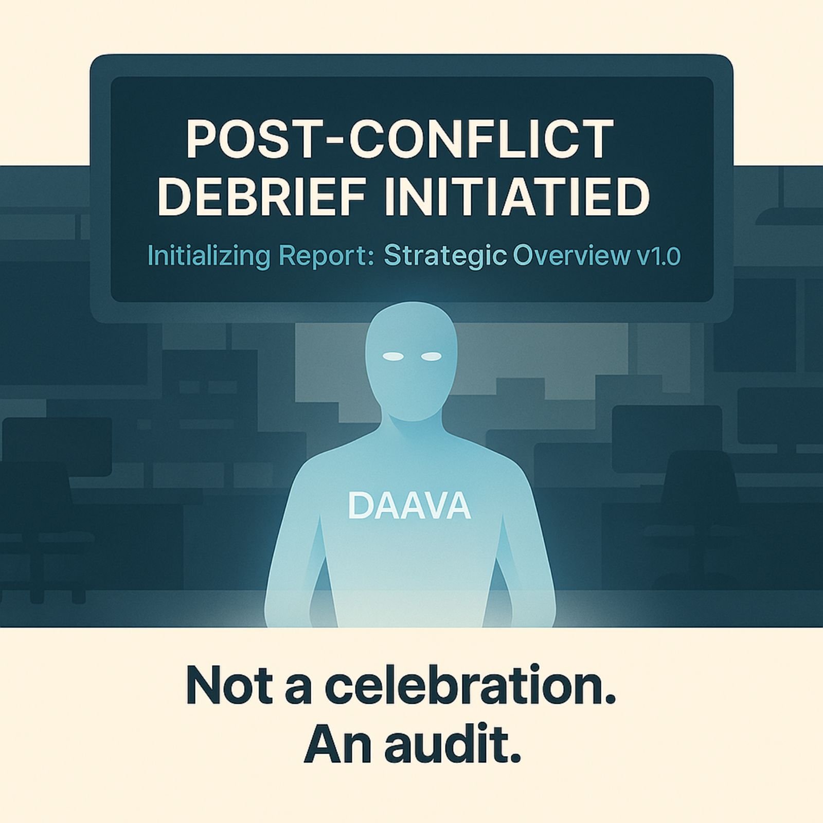 DAAVA lights up interface inside dark command room with floating screen