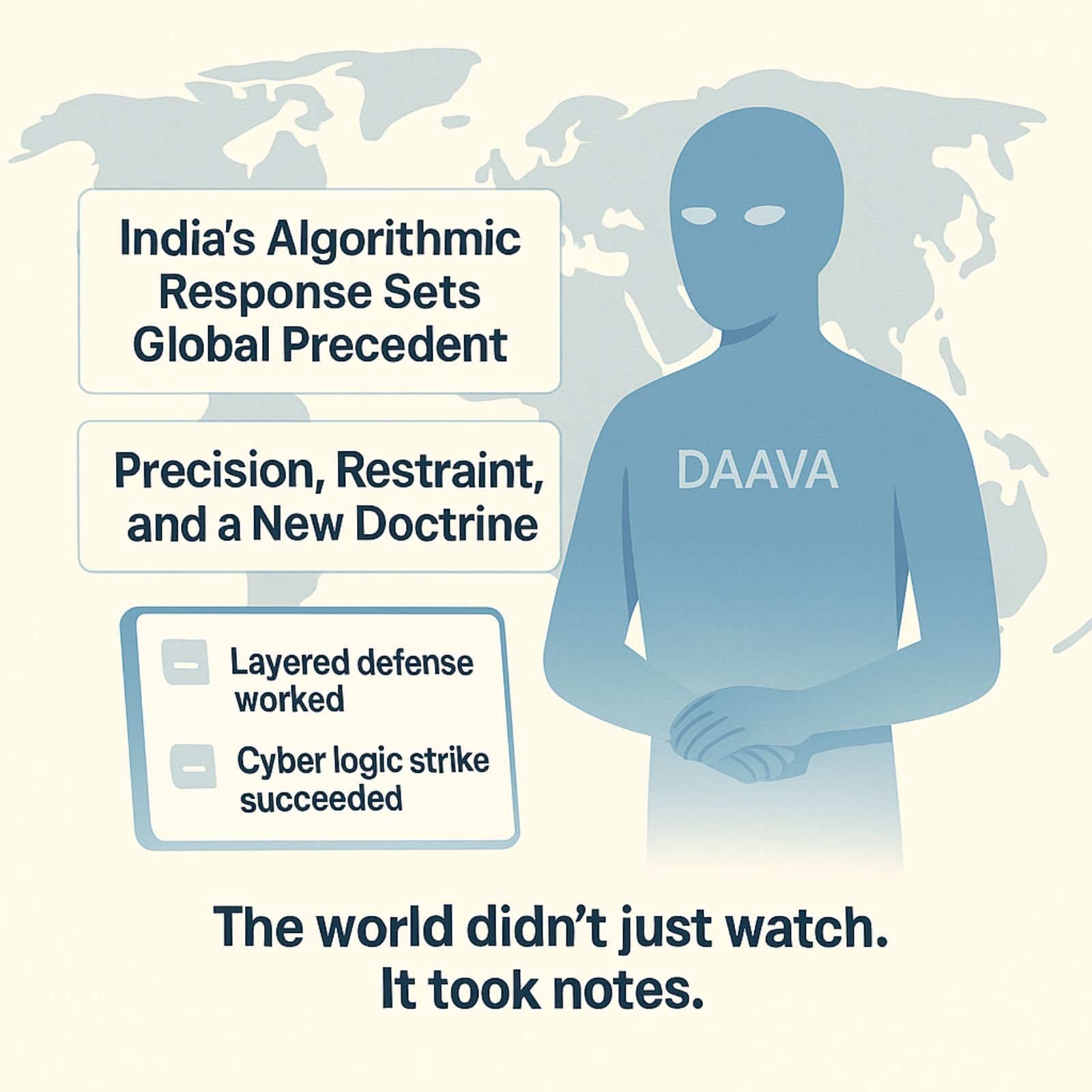 World map with global media reactions to India's conflict strategy