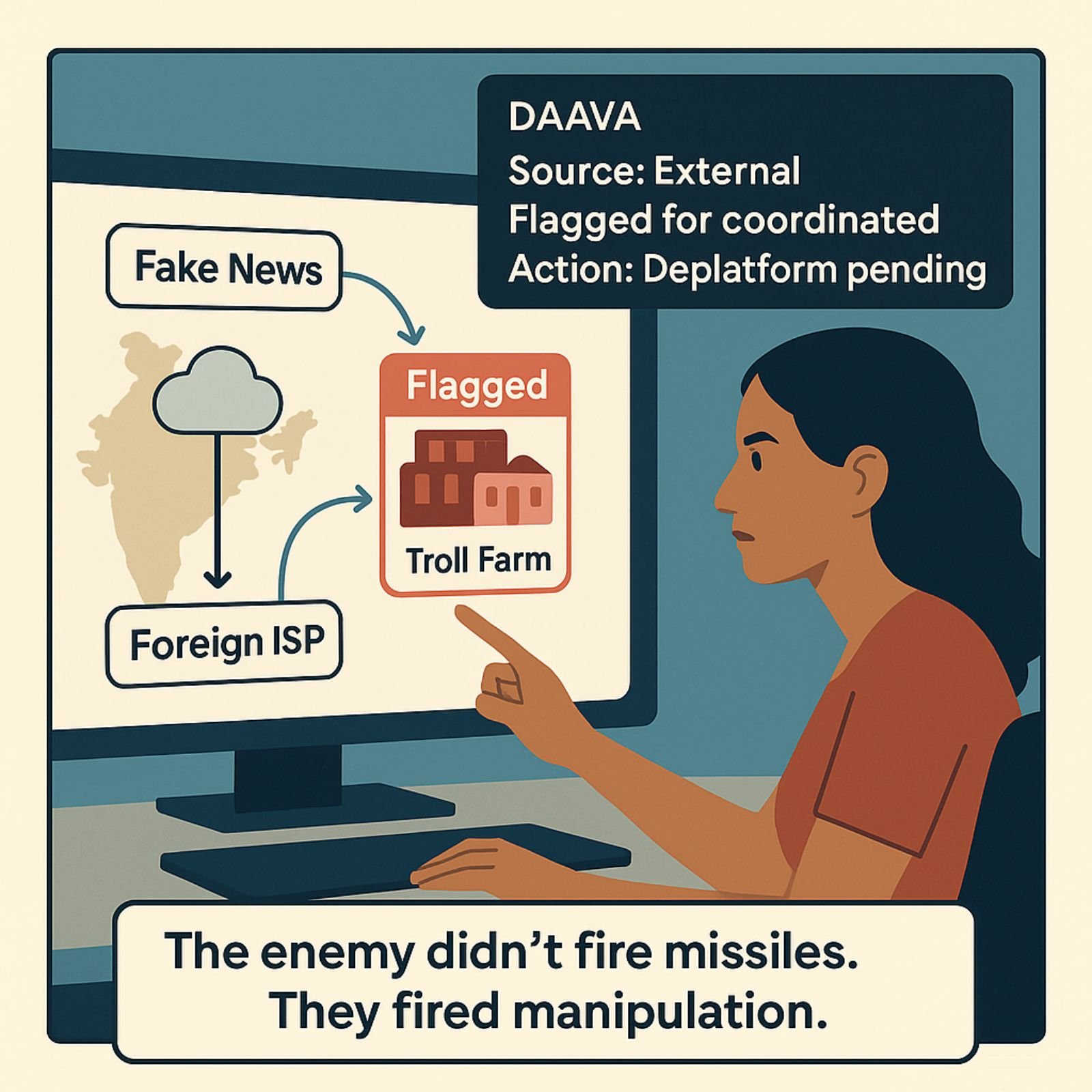 Zara traces fake news to troll farm