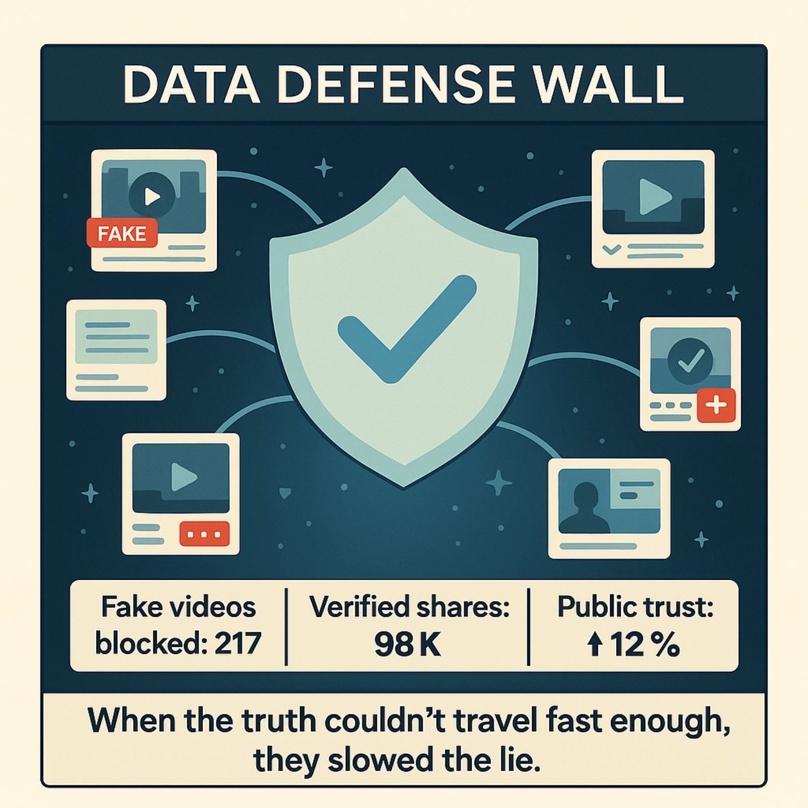 Virtual data shield deflects fake content