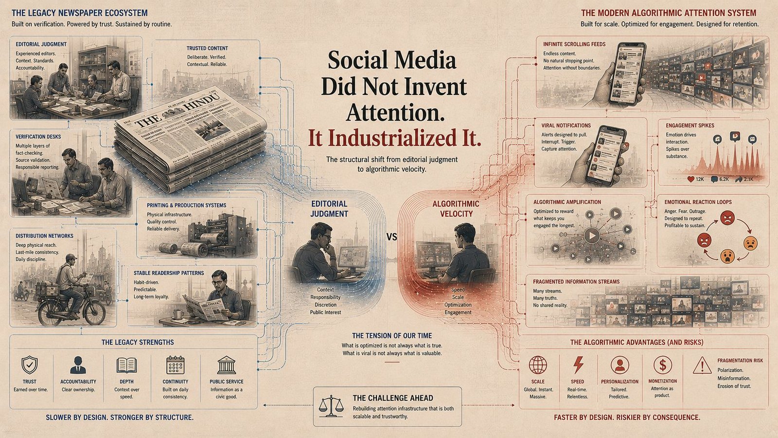 Legacy media versus algorithmic feeds