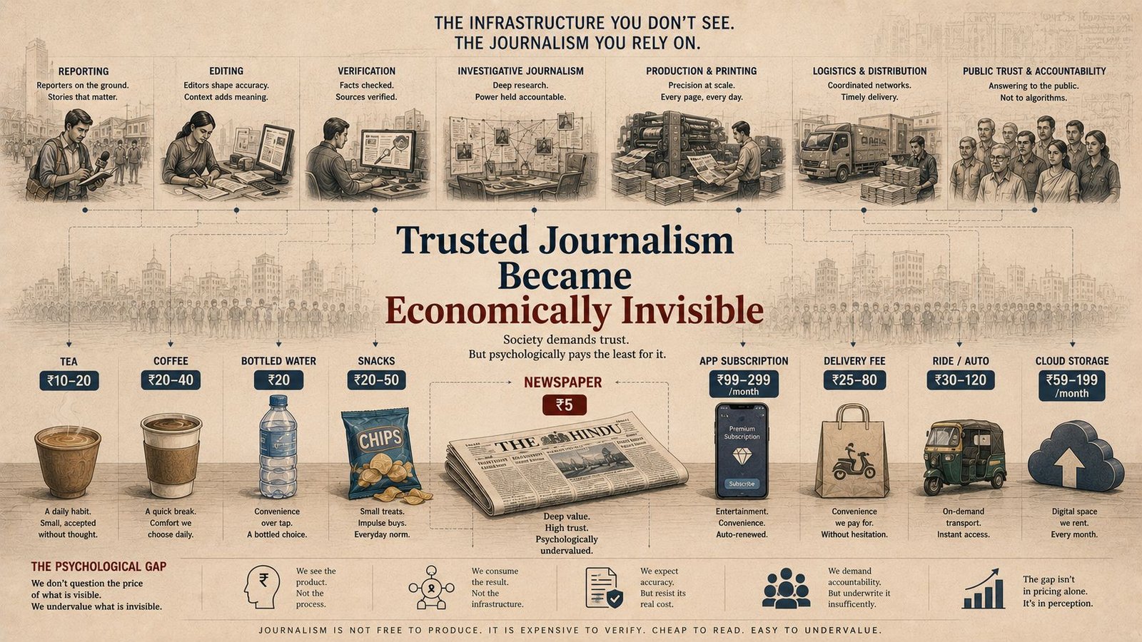 Tea and consumer goods costing more than journalism
