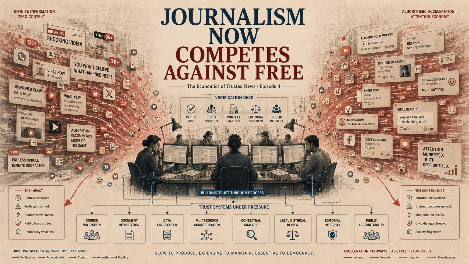 Journalism Now Competes Against Free — The Economics of Trusted News Episode 4
