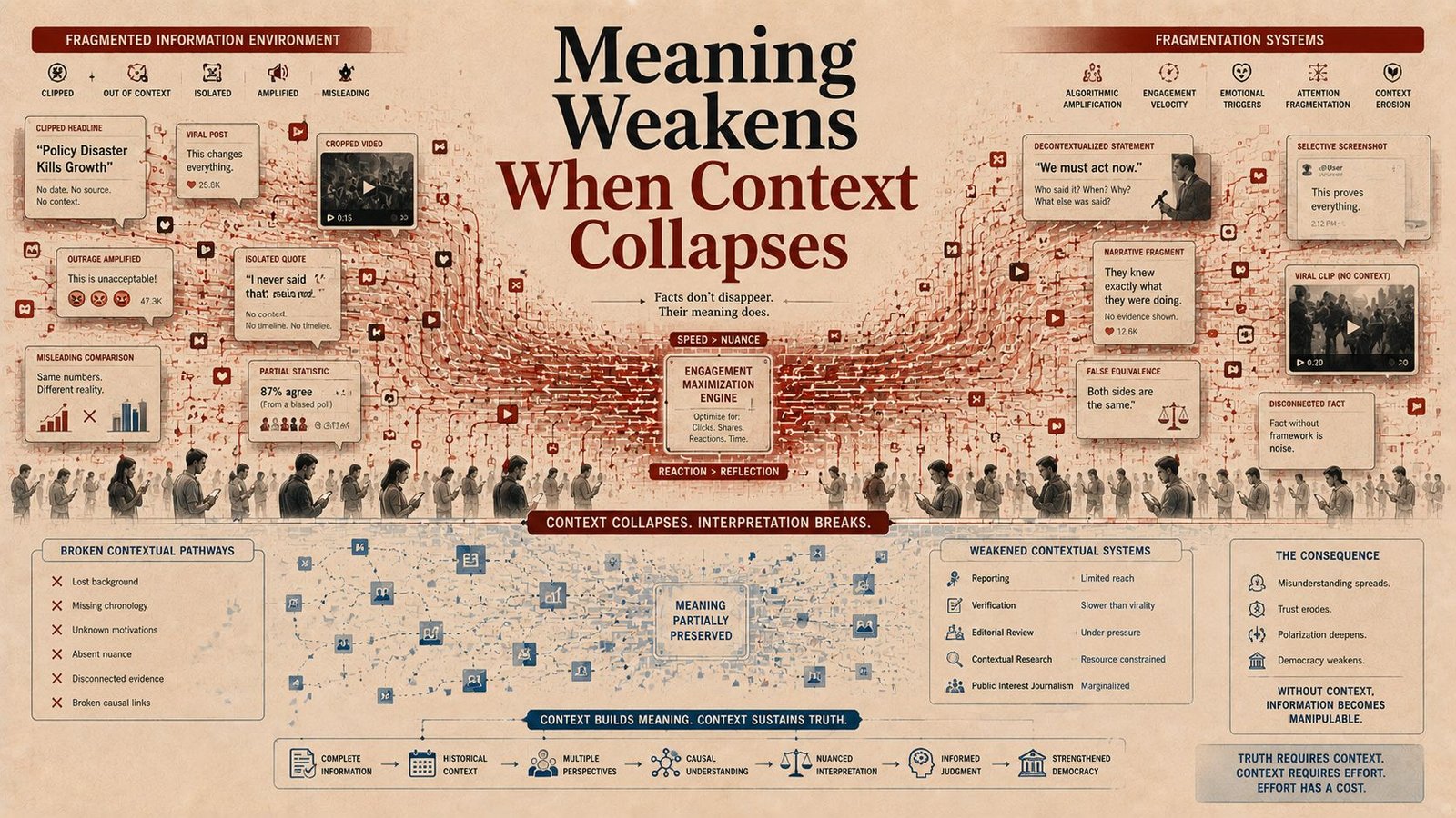 Fragmented information and context collapse