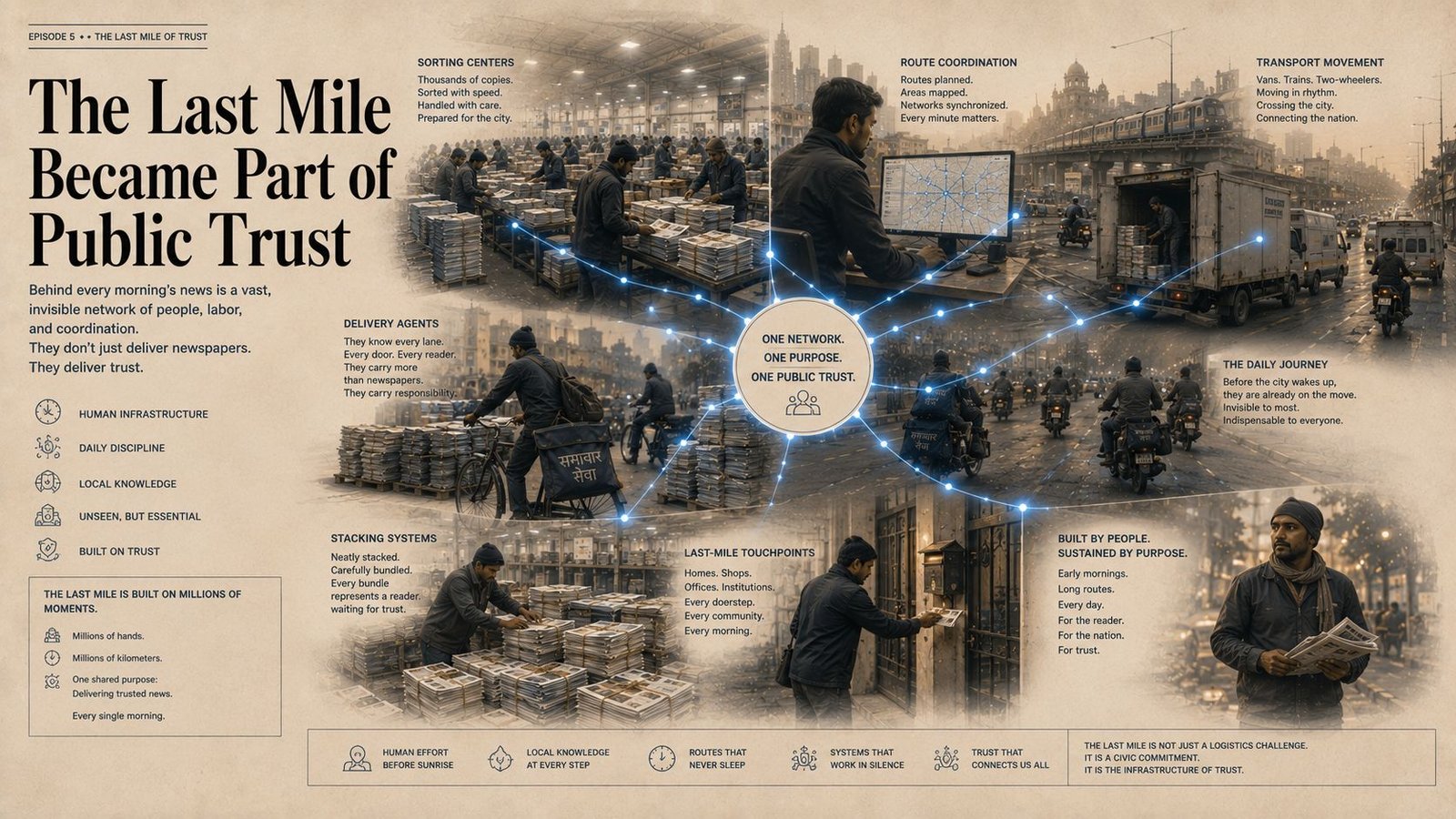 Delivery workers and distribution infrastructure