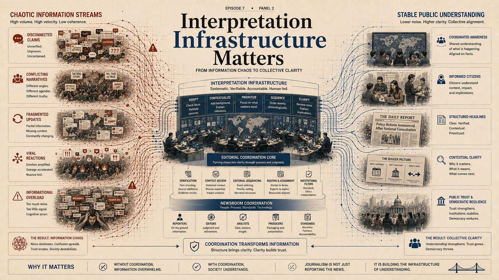 Editorial systems coordinating fragmented information