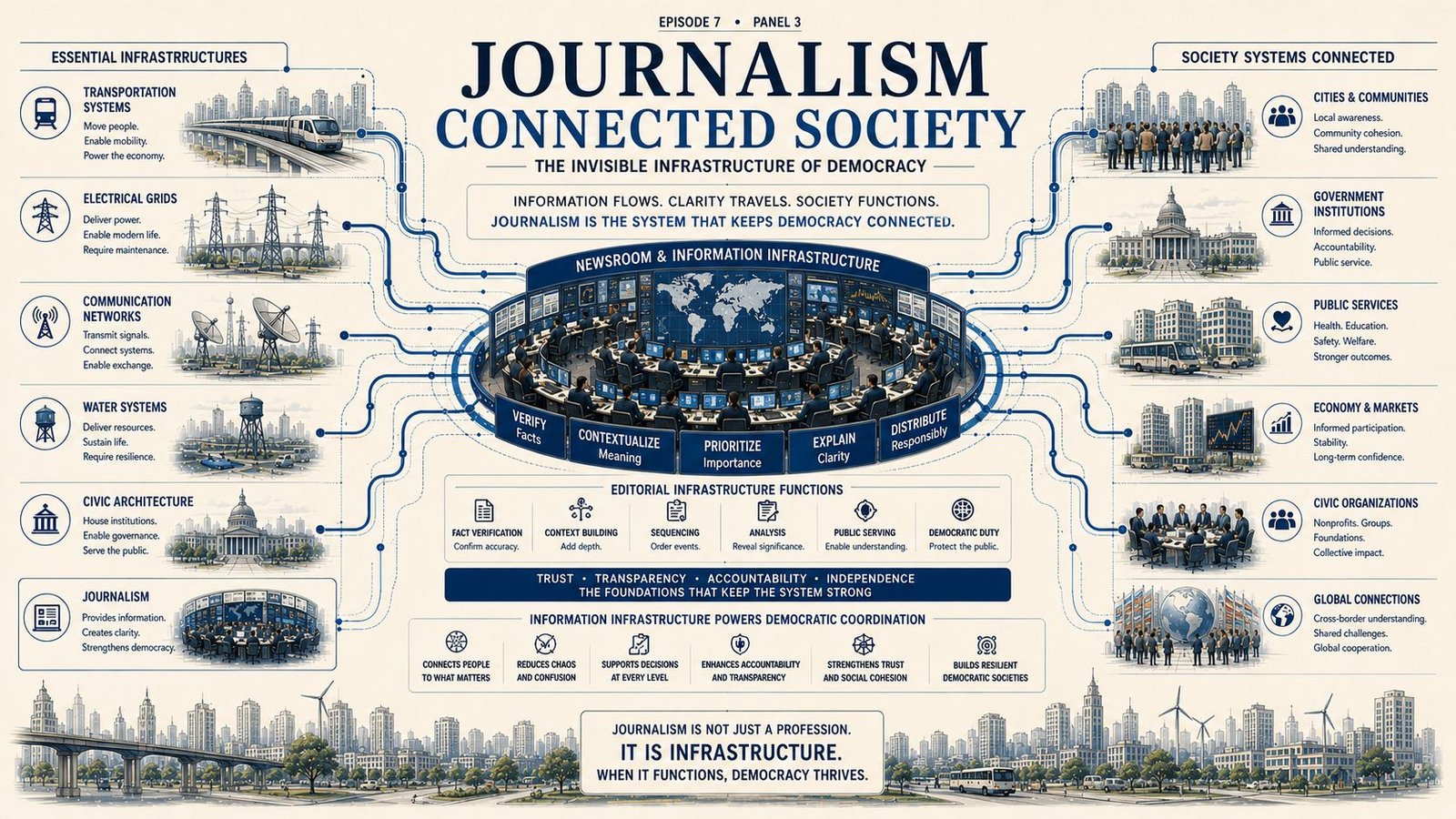 Journalism visualized as societal infrastructure