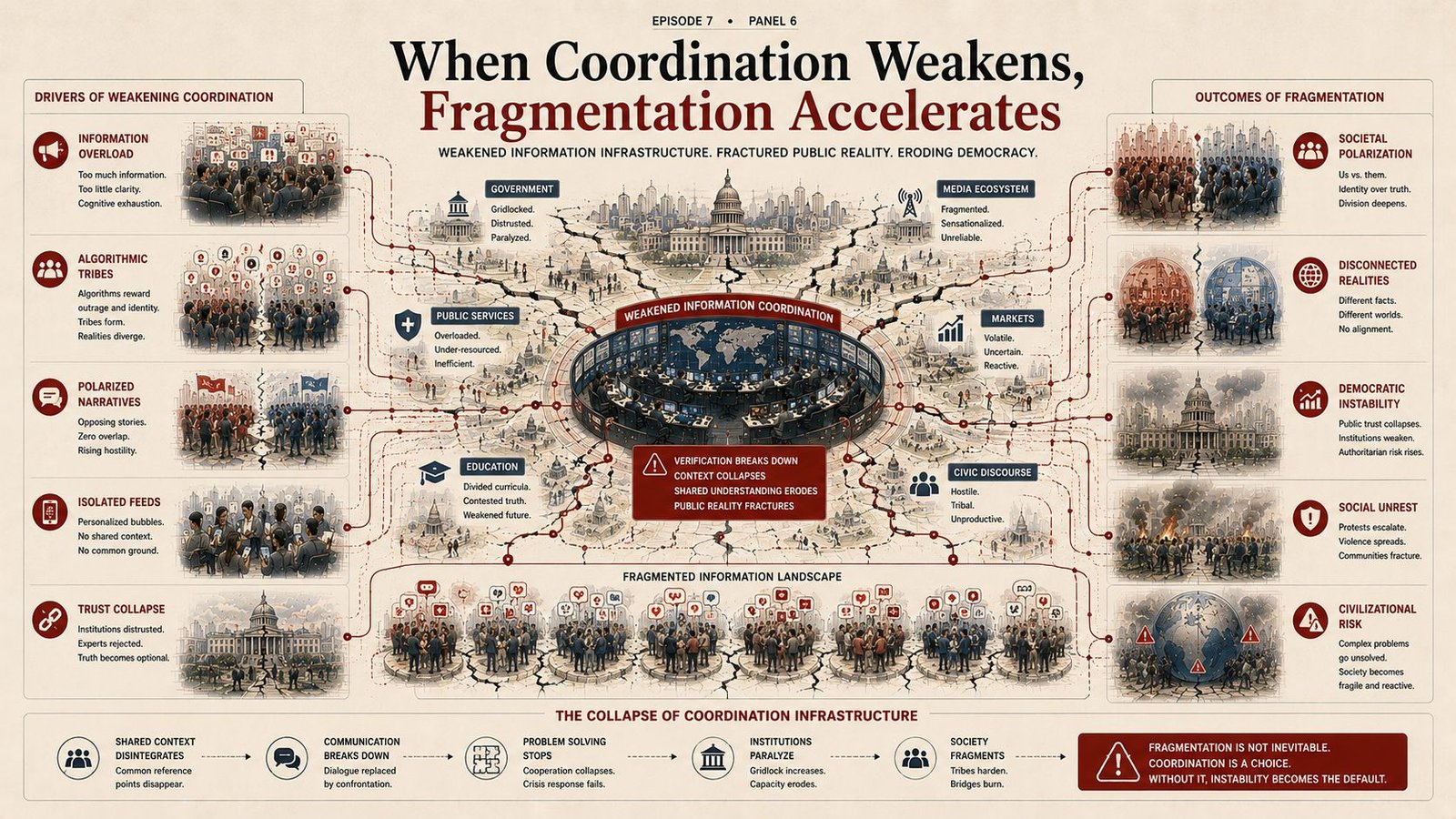 Fragmented informational realities and polarization