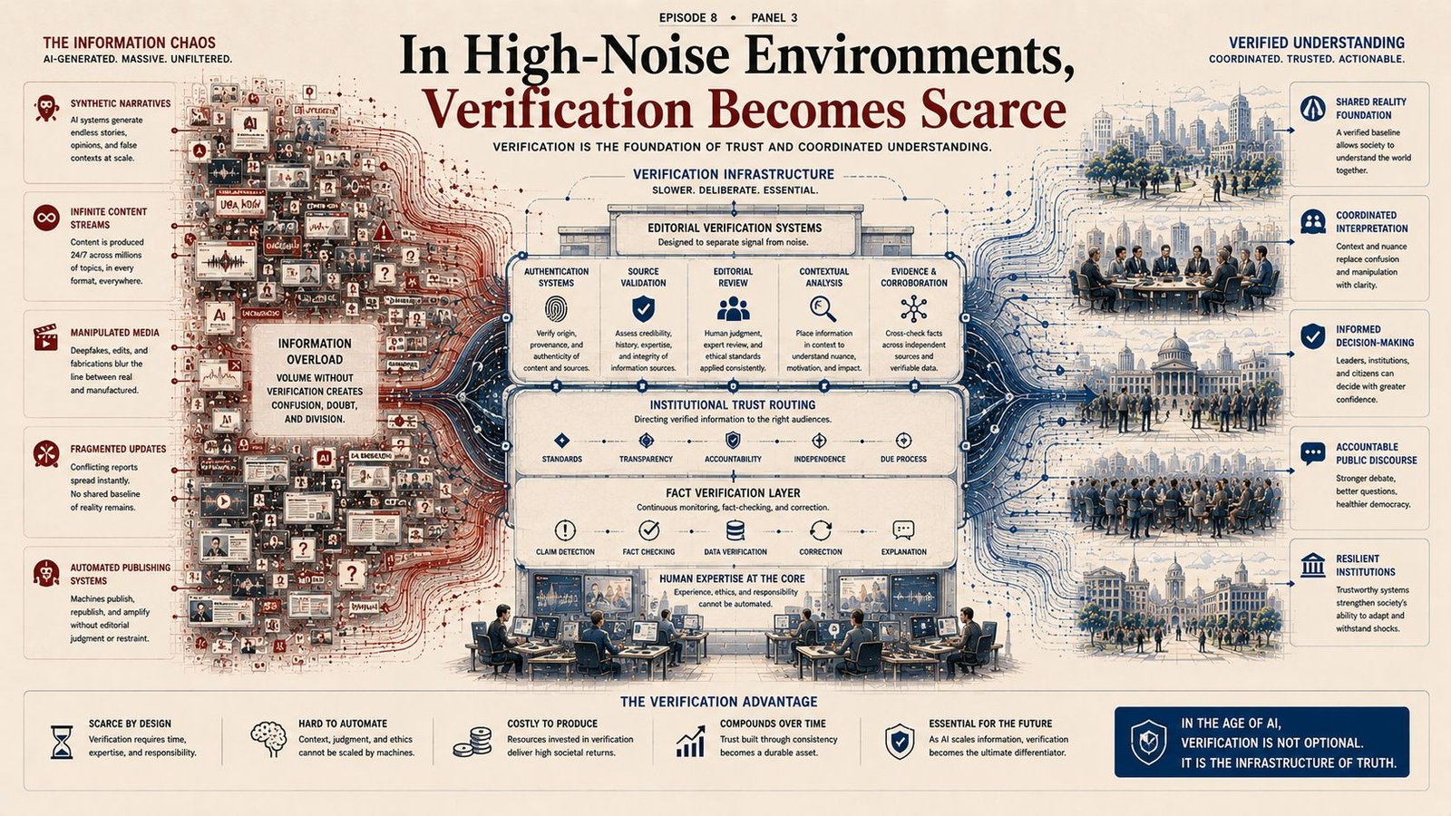 Verification systems stabilizing AI information chaos